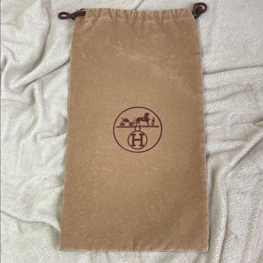 Hermès Brown Velveteen Velvet Dust Bag